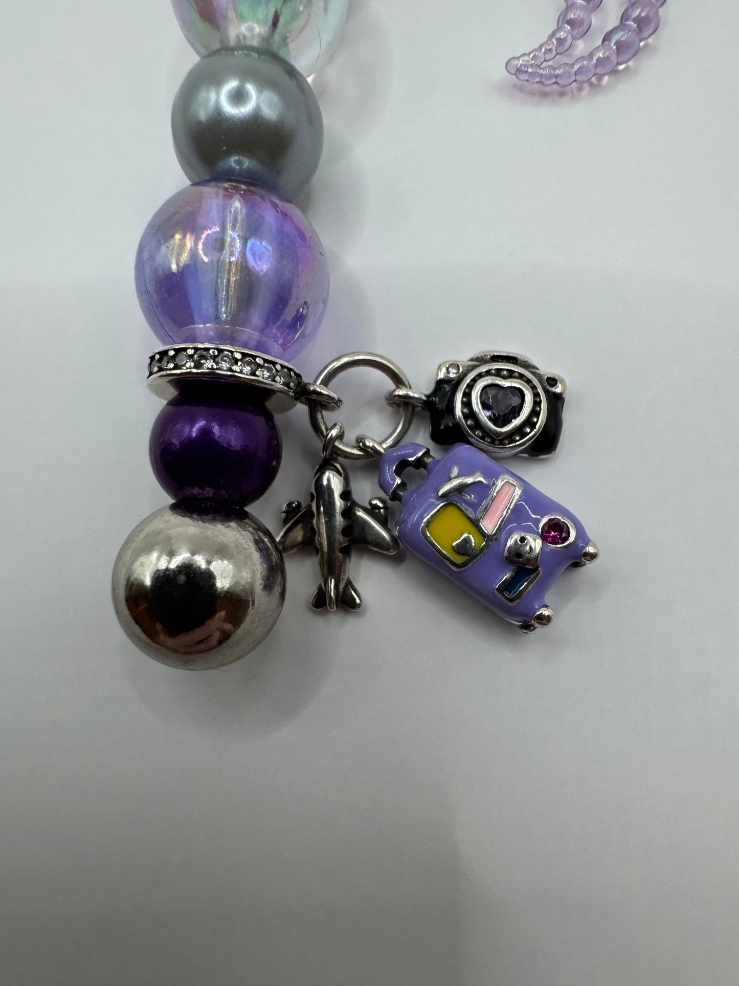 BTS Fan Traveller Keychain Bag Decor, Purple and Silver