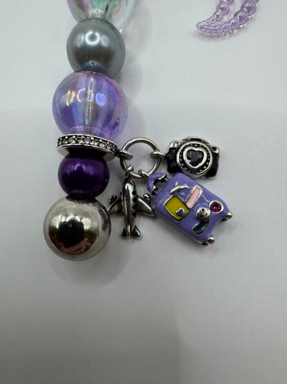 BTS Fan Traveller Keychain Bag Decor, Purple and Silver